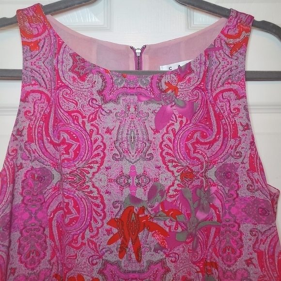 Cabi 127 Pink Jubilee Printed Sleeveless Blouse Sz S - Picture 3 of 10